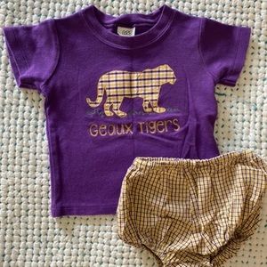 LSU embroidered shirt & bloomers